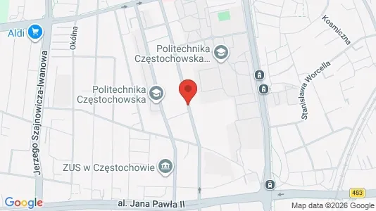 Büros zur Miete i Częstochowa - kort over placeringen