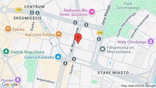 Office spaces for rent i Szczecin - kort over placeringen