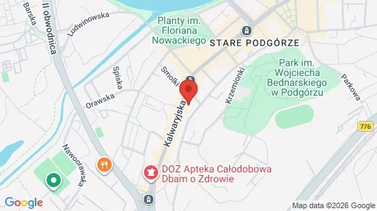 Kontorer til leie i Kraków Podgórze - kort over placeringen