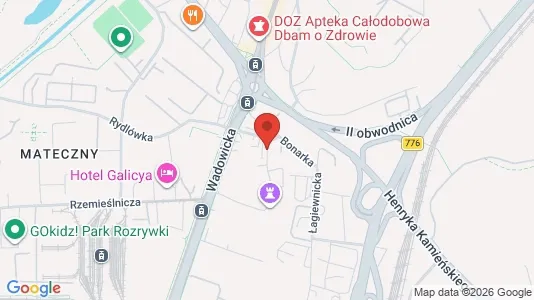 Kantorruimte te huur i Krakau Podgórze - kort over placeringen