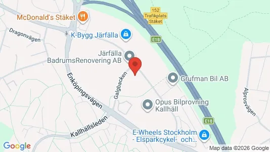 Industrial properties for rent i Järfälla - kort over placeringen