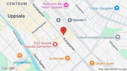 Kontorlokaler til leje i Uppsala - kort over placeringen