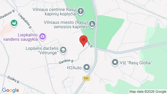 Commercial properties for rent i Vilnius Rasos - kort over placeringen