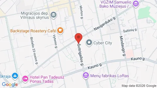 Office spaces for rent i Vilnius Naujamiestis - kort over placeringen