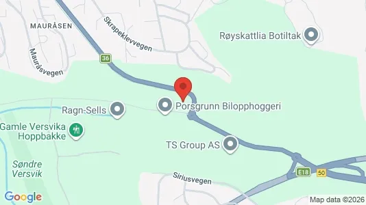 Commercial properties for rent i Porsgrunn - kort over placeringen