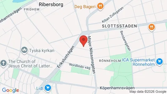Lagerlokaler för uthyrning i Malmö Centrum - kort over placeringen