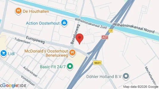 Kontorlokaler til leje i Oosterhout - kort over placeringen