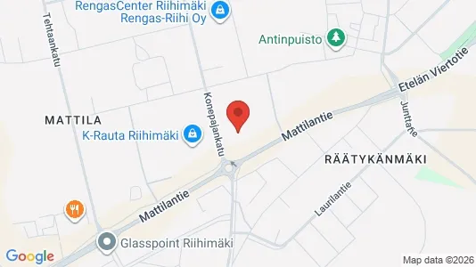 Kantorruimte te huur i Riihimäki - kort over placeringen