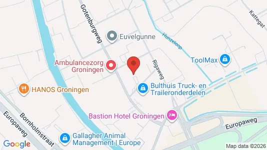 Commercial properties for rent i Groningen - kort over placeringen