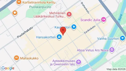Företagslokaler för uthyrning i Åbo - kort over placeringen