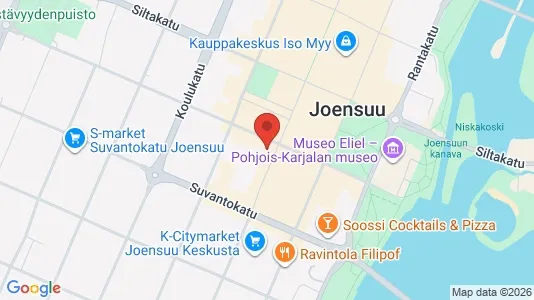 Liikekiinteistöt Myynnissä i Joensuu - kort over placeringen