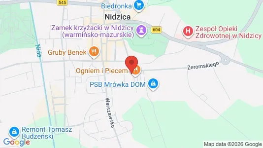 Office spaces for rent i Nidzicki - kort over placeringen