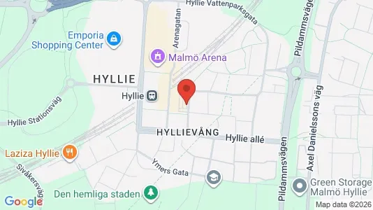 Kontorlokaler til leje i Hyllie - kort over placeringen