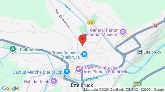 Liikekiinteistöt Myynnissä i Ettelbrück - Kuva Google Street Viewstä