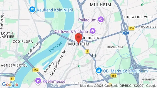Espacios de oficina En alquiler i Cologne Mülheim - Foto de Google Street View