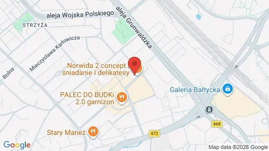 Kontorer til leie i Gdańsk - kort over placeringen