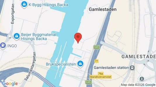 Kontorlokaler til leje i Gøteborg Ø - kort over placeringen
