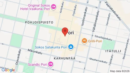 Office spaces for rent i Pori - kort over placeringen