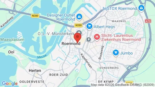 Ladenlokale zur Miete i Roermond - kort over placeringen