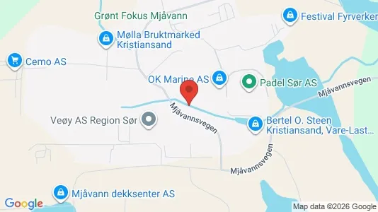 Lokaler til leie i Kristiansand - kort over placeringen