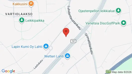 Commercial properties for rent i Lahti - kort over placeringen