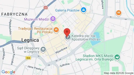 Kontorlokaler til leje i Legnica - kort over placeringen