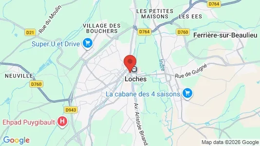 Lokaler til salg i Loches - kort over placeringen