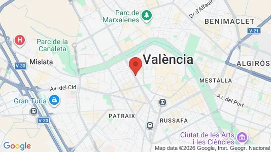 Værkstedslokaler til leje i Valencia Extramurs - kort over placeringen
