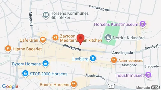Gewerbeflächen zur Miete i Horsens - kort over placeringen