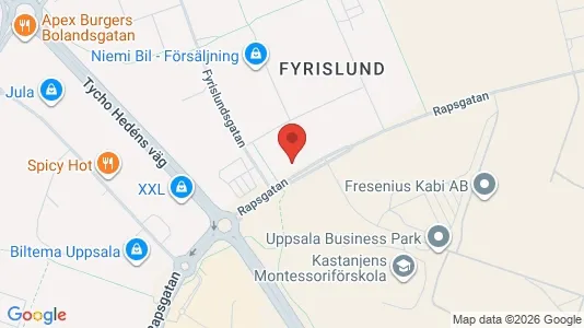 Industrial properties for rent i Uppsala - kort over placeringen