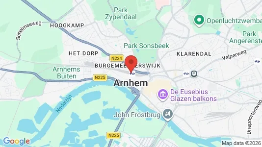 Butikklokaler til leie i Arnhem - kort over placeringen