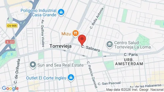 Lokaler til salgs i Torrevieja - kort over placeringen