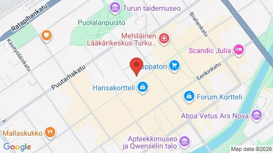 Kontorslokaler för uthyrning i Åbo - kort over placeringen