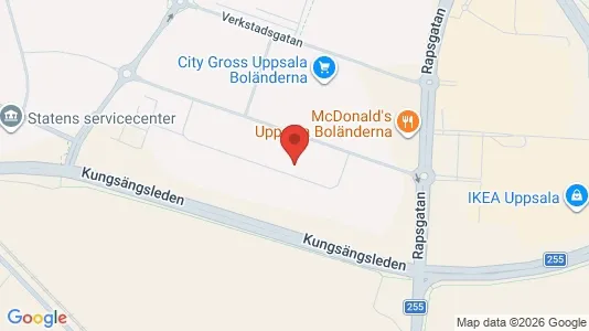 Værkstedslokaler til leje i Uppsala - kort over placeringen