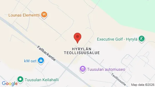 Verkstedhaller til leie i Tuusula - kort over placeringen