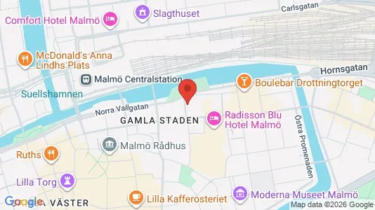 Kontorslokaler för uthyrning i Malmö Centrum - kort over placeringen