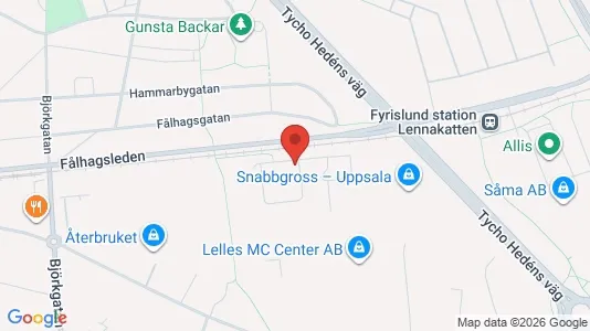 Kontorslokaler för uthyrning i Uppsala - kort over placeringen