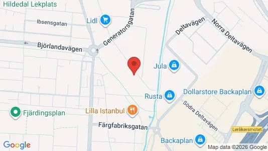 Værkstedslokaler til leje i Lundby - kort over placeringen