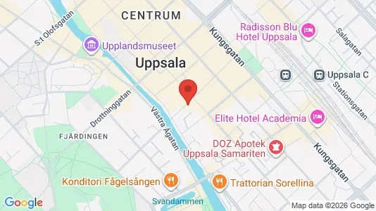 Kontorlokaler til leje i Uppsala - kort over placeringen