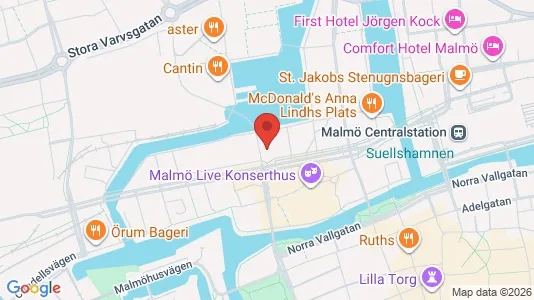 Kontorlokaler til leje i Malmø Centrum - kort over placeringen