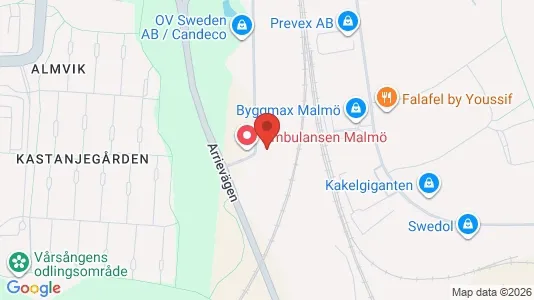 Varastot Vuokrattavana i Fosie - Kuva Google Street Viewstä