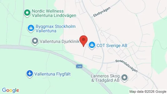 Industrial properties for rent i Vallentuna - kort over placeringen