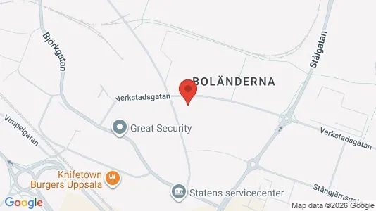 Industrial properties for rent i Uppsala - kort over placeringen