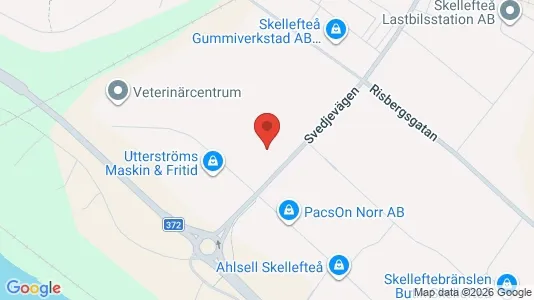 Industrilokaler för uthyrning i Skellefteå - kort over placeringen