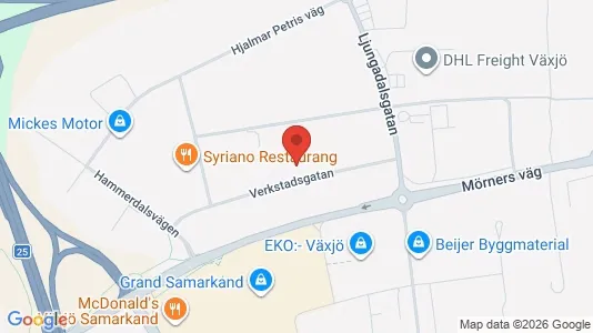 Kontorer til leie i Växjö - kort over placeringen