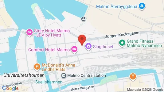 Kontorlokaler til leje i Malmø Centrum - kort over placeringen