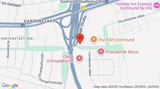 Kontorslokaler för uthyrning i Dortmund - kort over placeringen