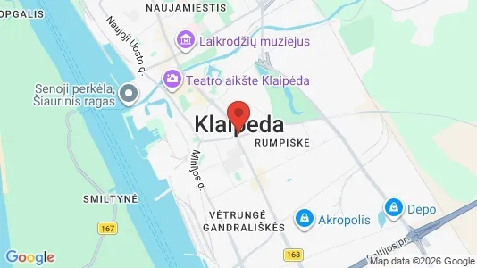 Toimistotilat Vuokrattavana i Klaipėda - kort over placeringen