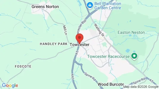 Kontorslokaler för uthyrning i Towcester - Northamptonshire - kort over placeringen