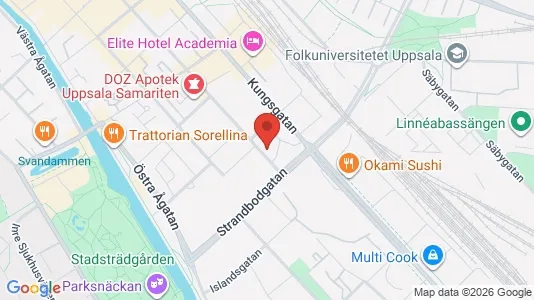 Kontorlokaler til leje i Uppsala - kort over placeringen